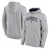 Men's New England Patriots Gray Sideline Stack Performance Pullover Hoodie,baseball caps,new era cap wholesale,wholesale hats